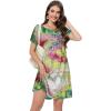 imageSummer Dresses for Women Casual Tshirt Short Sleeve Floral Sundress Beach Cover Ups with PocketsColourful Gardens