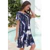 imageSummer Dresses for Women Casual Tshirt Short Sleeve Floral Sundress Beach Cover Ups with PocketsDeep Blue Tie Dye