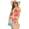 imageSummer Dresses for Women Casual Tshirt Short Sleeve Floral Sundress Beach Cover Ups with PocketsOrange Floral
