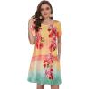 imageSummer Dresses for Women Casual Tshirt Short Sleeve Floral Sundress Beach Cover Ups with PocketsOrange Floral