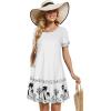 imageSummer Dresses for Women Casual Tshirt Short Sleeve Floral Sundress Beach Cover Ups with PocketsWhite Tree