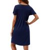 imageWEACZZY Womens Pleated Front Loose Fit Ruffle Short Sleeve Nightgowns Sleepwear Casual House Dress Sleepshirt LoungewearNavy Blue