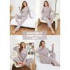 imageWEACZZY Womens Waffle Knit Pajama Sets Long Sleeve Top and Wide Leg Pants Matching Lounge SetsRust RedMedium