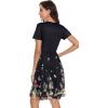 imageWomen Summer Dress Loose Casual Floral Sundress Short Sleeve Tank Tshirt Coverup with Pockets Half FlowerL