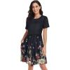 imageWomen Summer Dress Loose Casual Floral Sundress Short Sleeve Tank Tshirt Coverup with Pockets Half FlowerL