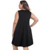 imageelescat Plus Size Summer Dresses for Women Sleeveless Pockets Beach Tshirt Tank Sundress00solid Black