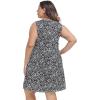 imageelescat Plus Size Summer Dresses for Women Sleeveless Pockets Beach Tshirt Tank SundressBlack Flower
