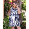imageelescat Plus Size Summer Dresses for Women Sleeveless Pockets Beach Tshirt Tank SundressBlue Boho Tie Dye