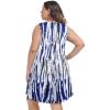imageelescat Plus Size Summer Dresses for Women Sleeveless Pockets Beach Tshirt Tank SundressBlue Boho Tie Dye