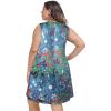 imageelescat Plus Size Summer Dresses for Women Sleeveless Pockets Beach Tshirt Tank SundressBlue Garden Floral