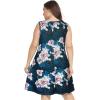 imageelescat Plus Size Summer Dresses for Women Sleeveless Pockets Beach Tshirt Tank SundressBlue Pink Flower
