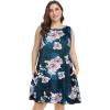 imageelescat Plus Size Summer Dresses for Women Sleeveless Pockets Beach Tshirt Tank SundressBlue Pink Flower