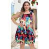 imageelescat Plus Size Summer Dresses for Women Sleeveless Pockets Beach Tshirt Tank SundressColorful Printing