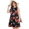 imageelescat Plus Size Summer Dresses for Women Sleeveless Pockets Beach Tshirt Tank SundressLarge Red Flower