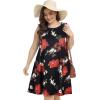imageelescat Plus Size Summer Dresses for Women Sleeveless Pockets Beach Tshirt Tank SundressLarge Red Flower