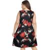 imageelescat Plus Size Summer Dresses for Women Sleeveless Pockets Beach Tshirt Tank SundressLarge Red Flower