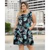 imageelescat Plus Size Summer Dresses for Women Sleeveless Pockets Beach Tshirt Tank SundressLeaf Floral