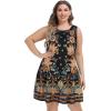 imageelescat Plus Size Summer Dresses for Women Sleeveless Pockets Beach Tshirt Tank SundressOrange Floral