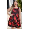 imageelescat Plus Size Summer Dresses for Women Sleeveless Pockets Beach Tshirt Tank SundressRed Loose Flower