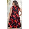 imageelescat Plus Size Summer Dresses for Women Sleeveless Pockets Beach Tshirt Tank SundressRed Loose Flower