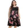 imageelescat Plus Size Summer Dresses for Women Sleeveless Pockets Beach Tshirt Tank SundressRose Flower