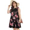 imageelescat Plus Size Summer Dresses for Women Sleeveless Pockets Beach Tshirt Tank SundressRose Flower