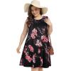 imageelescat Plus Size Summer Dresses for Women Sleeveless Pockets Beach Tshirt Tank SundressRose Flower