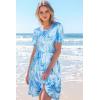 imageelescat Summer Casual Dresses for Womens Beach Soft Flowy Tank Tshirt Sundress with Pockets Blue Red CarpL