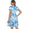 imageelescat Summer Casual Dresses for Womens Beach Soft Flowy Tank Tshirt Sundress with Pockets Blue Red CarpL