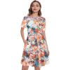 imageelescat Summer Casual Dresses for Womens Beach Soft Flowy Tank Tshirt Sundress with Pockets Red Blue InkM