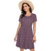 imageelescat Summer Dress for Women Casual Loose Sundresses Tank Shirt Beach Cover up with Pockets Purple Wave PointL