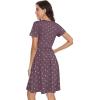 imageelescat Summer Dress for Women Casual Loose Sundresses Tank Shirt Beach Cover up with Pockets Purple Wave PointM