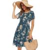 imageelescat Summer Dresses for Women Casual Beach Cover Up Loose Fit Short Sleeve Sundress with Pockets