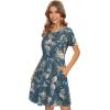 imageelescat Summer Dresses for Women Casual Beach Cover Up Loose Fit Short Sleeve Sundress with Pockets