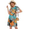 imageelescat Summer Dresses for Women Casual Flowy Swing Loose Fit TShirt Sundress with Pockets Glow Banana LeafL