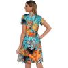 imageelescat Summer Dresses for Women Casual Flowy Swing Loose Fit TShirt Sundress with Pockets Glow Banana LeafL