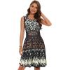 imageelescat Summer Dresses for Women Casual Sleeveless Tshirt Beach Flowy Tank Sundresses with PocketsBlack Bohemian Print