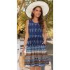 imageelescat Summer Dresses for Women Casual Sleeveless Tshirt Beach Flowy Tank Sundresses with PocketsBlue Boho