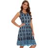 imageelescat Summer Dresses for Women Casual Sleeveless Tshirt Beach Flowy Tank Sundresses with PocketsBoho Blue Flower