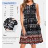 imageelescat Summer Dresses for Women Casual Sleeveless Tshirt Beach Flowy Tank Sundresses with PocketsDark Blue White Flower