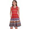 imageelescat Summer Dresses for Women Casual Sleeveless Tshirt Beach Flowy Tank Sundresses with PocketsRed Brown Boho