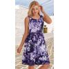 imageelescat Summer Dresses for Women Casual Sleeveless Tshirt Beach Flowy Tank Sundresses with PocketsWhite Purple Tie Dye