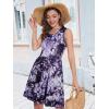 imageelescat Summer Dresses for Women Casual Sleeveless Tshirt Beach Flowy Tank Sundresses with PocketsWhite Purple Tie Dye