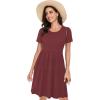 imageelescat Sundress for Womens Summer Dresses Beach Coverup Loose Floral Tank Tunic shirt with PocketsWine RedL