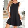 imageelescat Womens Summer Dresses 2025 Beach Casual Sleeveless Floral Print Tank Loose Sundress with PocketA Black