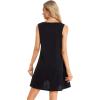 imageelescat Womens Summer Dresses 2025 Beach Casual Sleeveless Floral Print Tank Loose Sundress with PocketA Black
