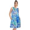 imageelescat Womens Summer Dresses 2025 Beach Casual Sleeveless Floral Print Tank Loose Sundress with PocketA Blue Tie Dye