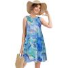 imageelescat Womens Summer Dresses 2025 Beach Casual Sleeveless Floral Print Tank Loose Sundress with PocketA Blue Tie Dye