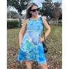 imageelescat Womens Summer Dresses 2025 Beach Casual Sleeveless Floral Print Tank Loose Sundress with PocketA Blue Tie Dye
