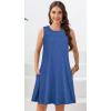 imageelescat Womens Summer Dresses 2025 Beach Casual Sleeveless Floral Print Tank Loose Sundress with PocketAa Medium Blue